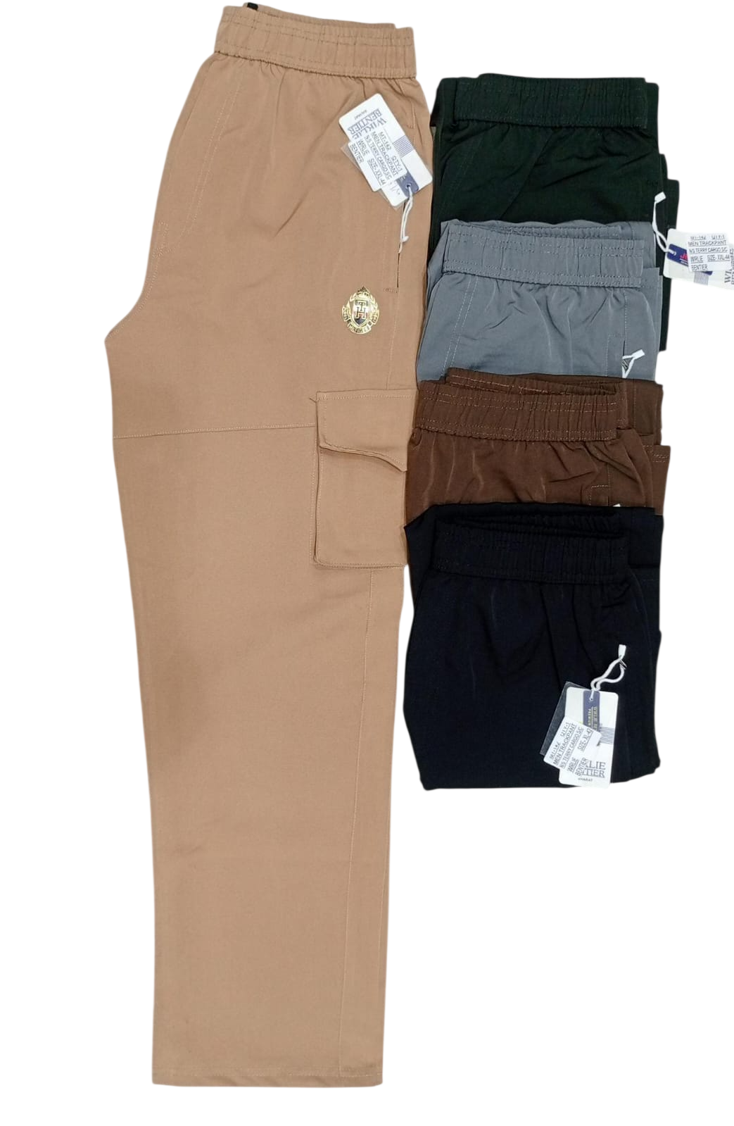Gen-Den Men's Casual Cargo Jogger Pants – Elastic Waist, Utility Side Pocket, Regular Fit | Wholesale