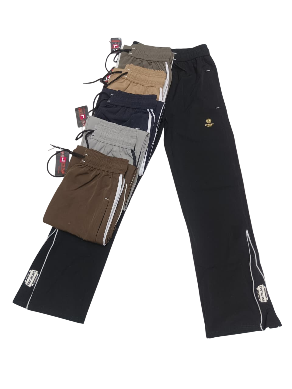 Gen-Den Men’s Sports Track Pants with Ankle Zipper – Casual Jogger Pants